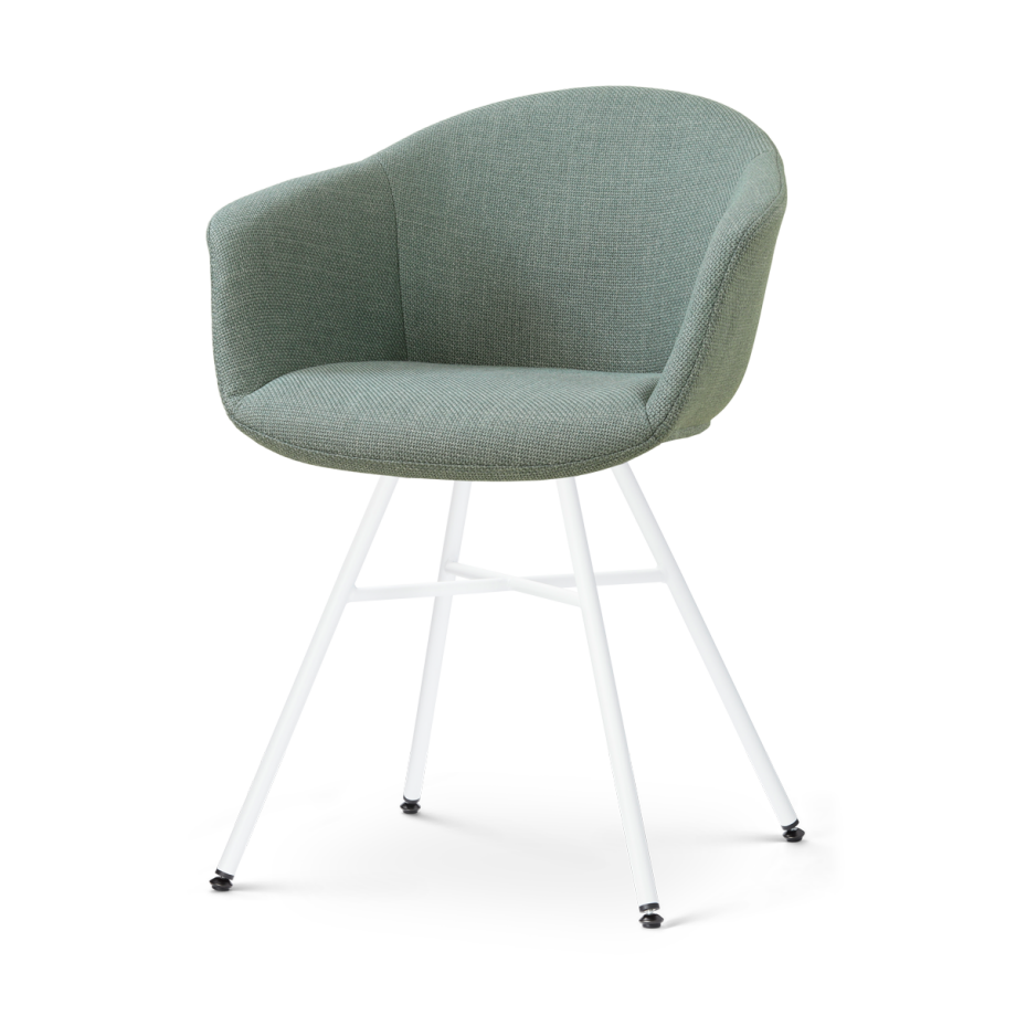 Noa-Otis eetkamerstoel saliegroen - wit onderstel afbeelding 1