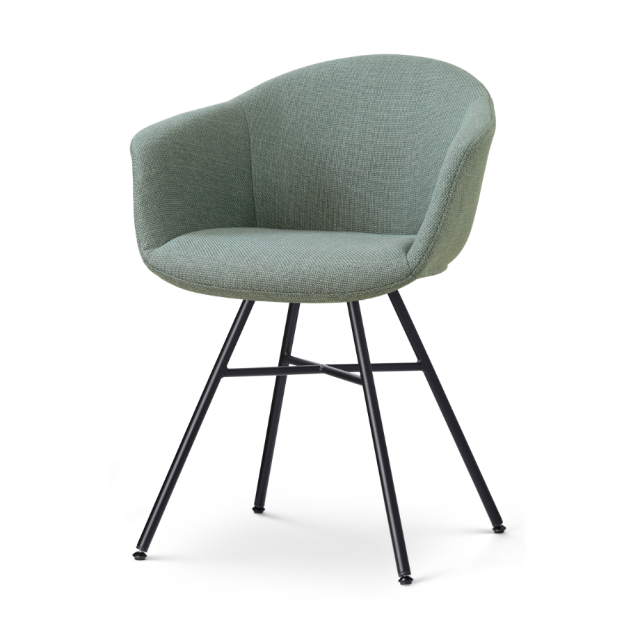 Noa-Otis eetkamerstoel saliegroen - zwart onderstel afbeelding 1