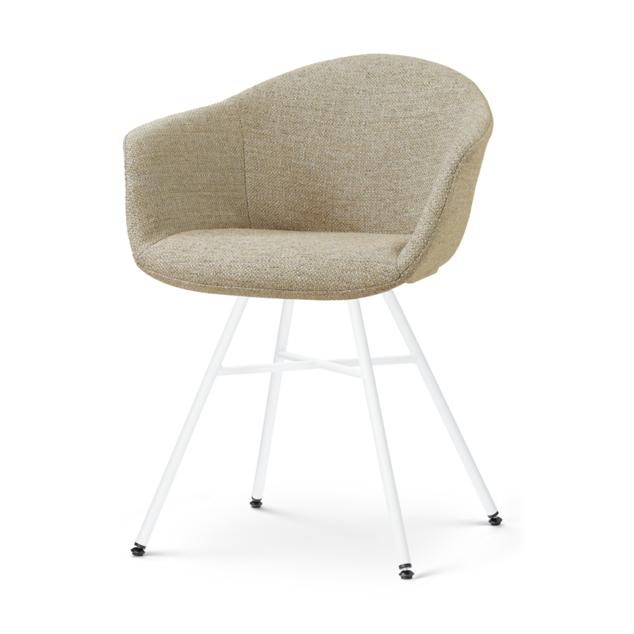 Noa-Otis eetkamerstoel taupe melange - wit onderstel Noa-Otis eetkamerstoel taupe melange - wit onderstel afbeelding 1
