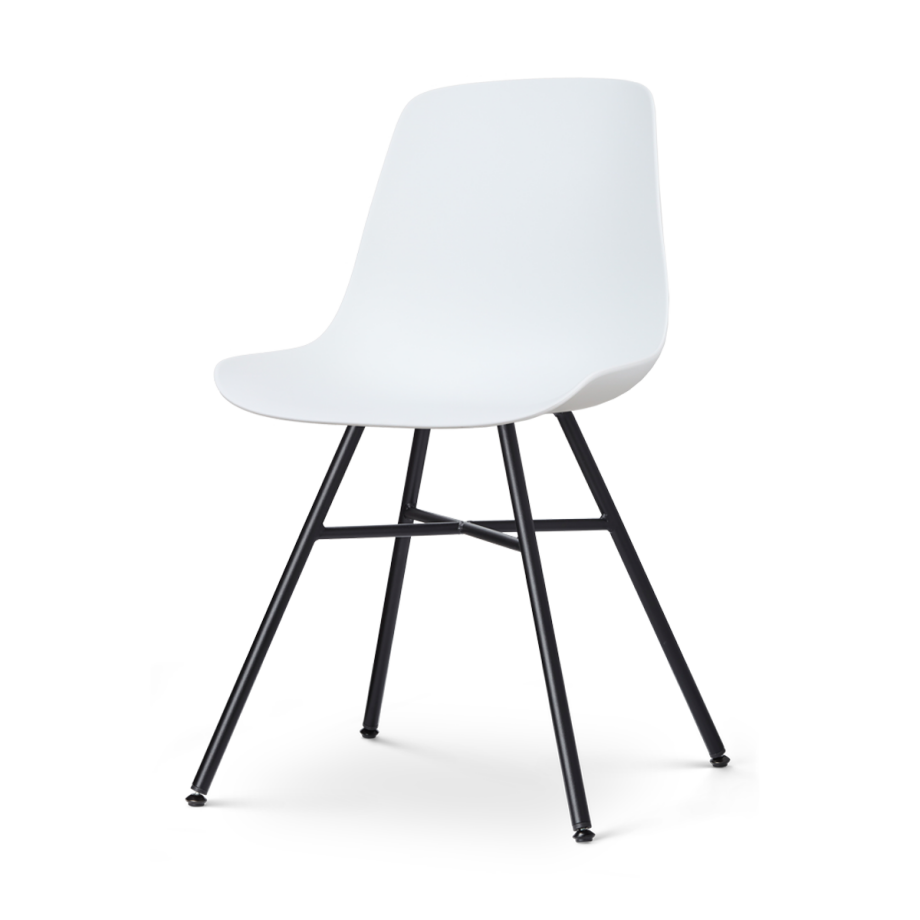 Noa-Pip eetkamerstoel wit - zwart onderstel Noa-Pip eetkamerstoel wit - zwart onderstel afbeelding 1