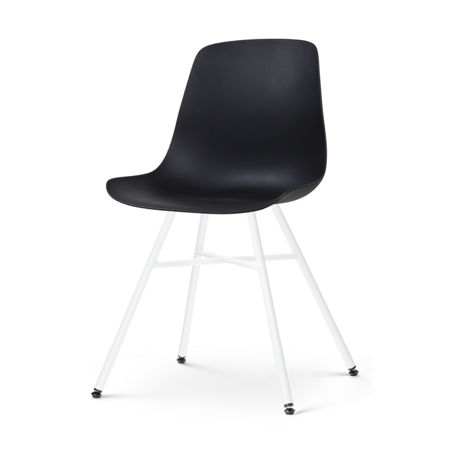 Noa-Pip eetkamerstoel zwart - wit onderstel Noa-Pip eetkamerstoel zwart - wit onderstel afbeelding 1