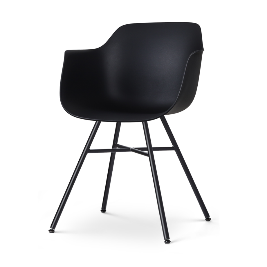 Noa-Puk eetkamerstoel zwart - zwart onderstel Noa-Puk eetkamerstoel zwart - zwart onderstel afbeelding 1