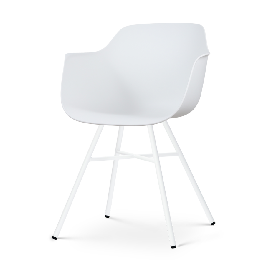 Noa-Puk kunststof tuinstoel wit - wit onderstel Noa-Puk kunststof tuinstoel wit - wit onderstel afbeelding 1