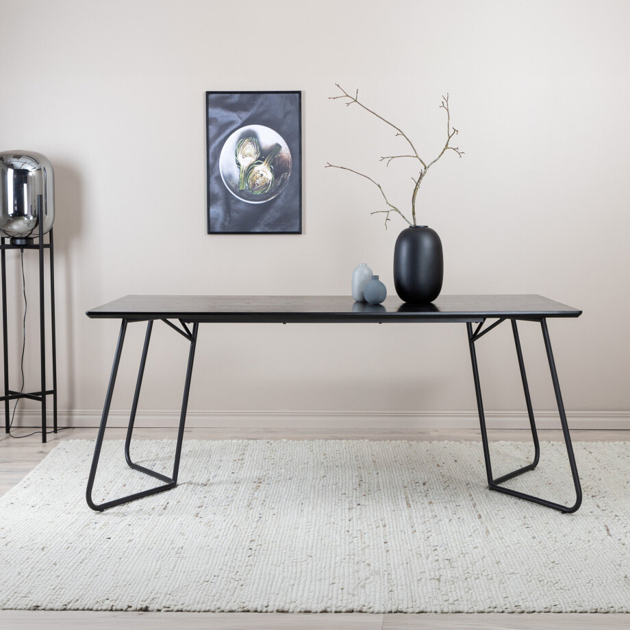 Nohr Eettafel 'Mikella' MDF, 190 x 90cm, kleur Zwart afbeelding 1