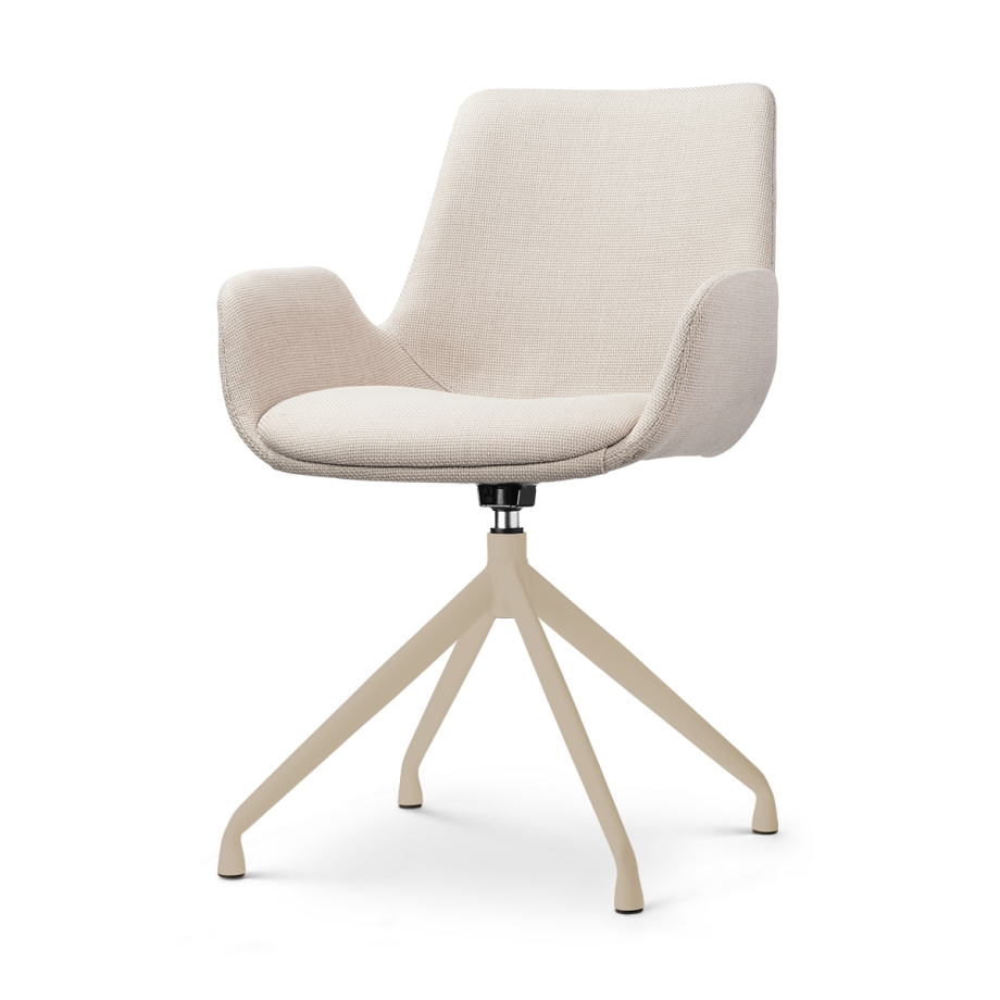 Nola-Eef draaibare eetkamerstoel beige - beige onderstel afbeelding 1