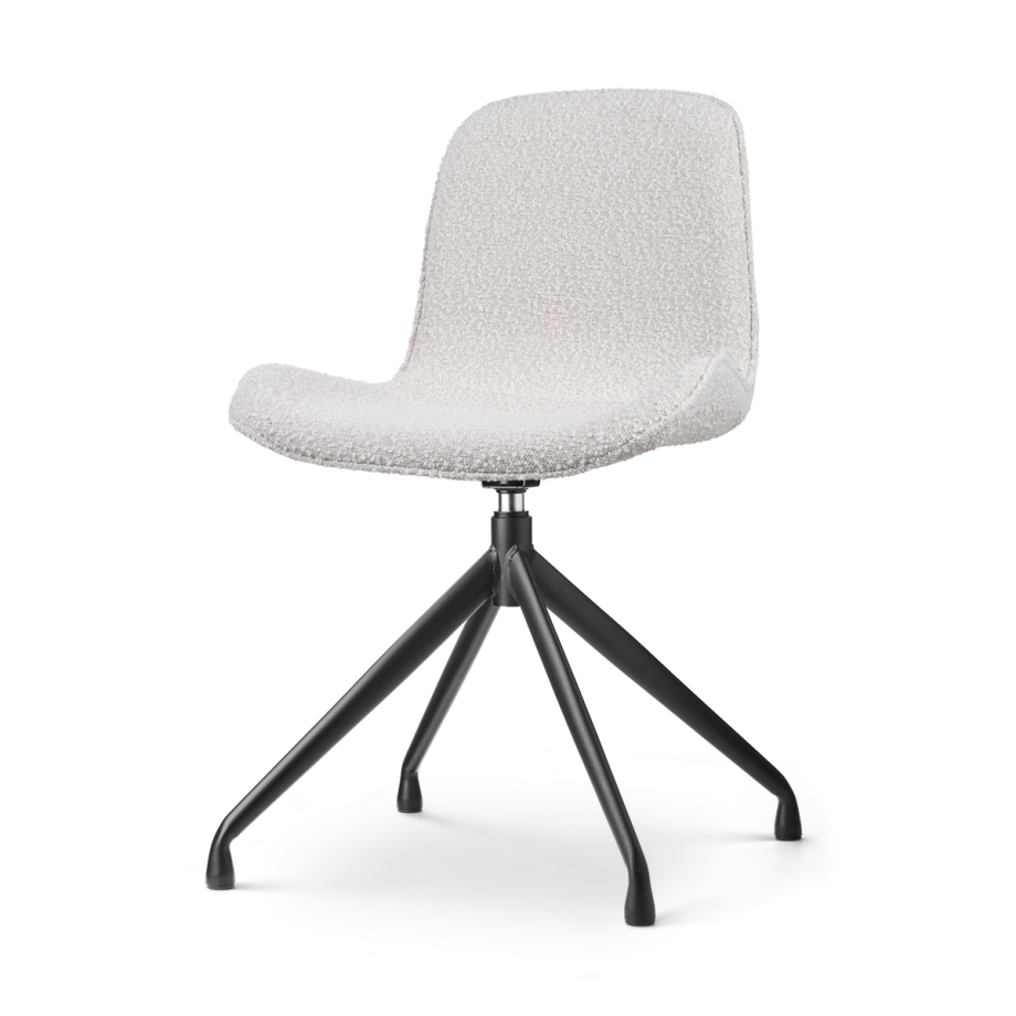 Nola-Fé draaibare eetkamerstoel bouclé beige - zwart onderstel Nola-Fé draaibare eetkamerstoel bouclé beige - zwart onderstel afbeelding 1