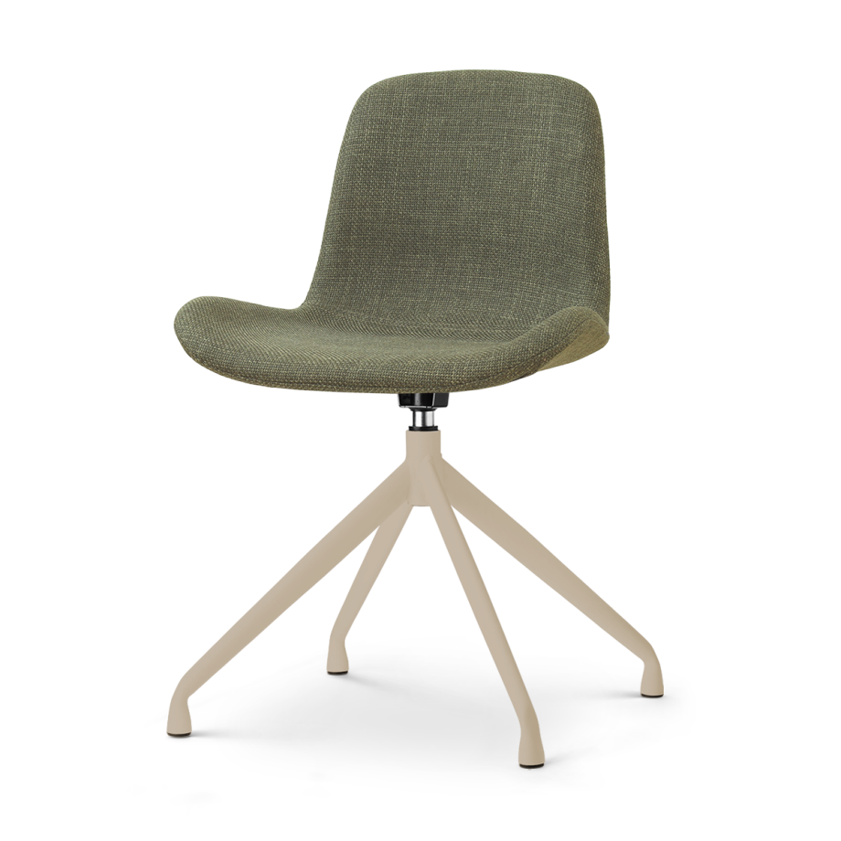 Nola-Fé draaibare eetkamerstoel forestgroen - beige onderstel Nola-Fé draaibare eetkamerstoel forestgroen - beige onderstel afbeelding 1