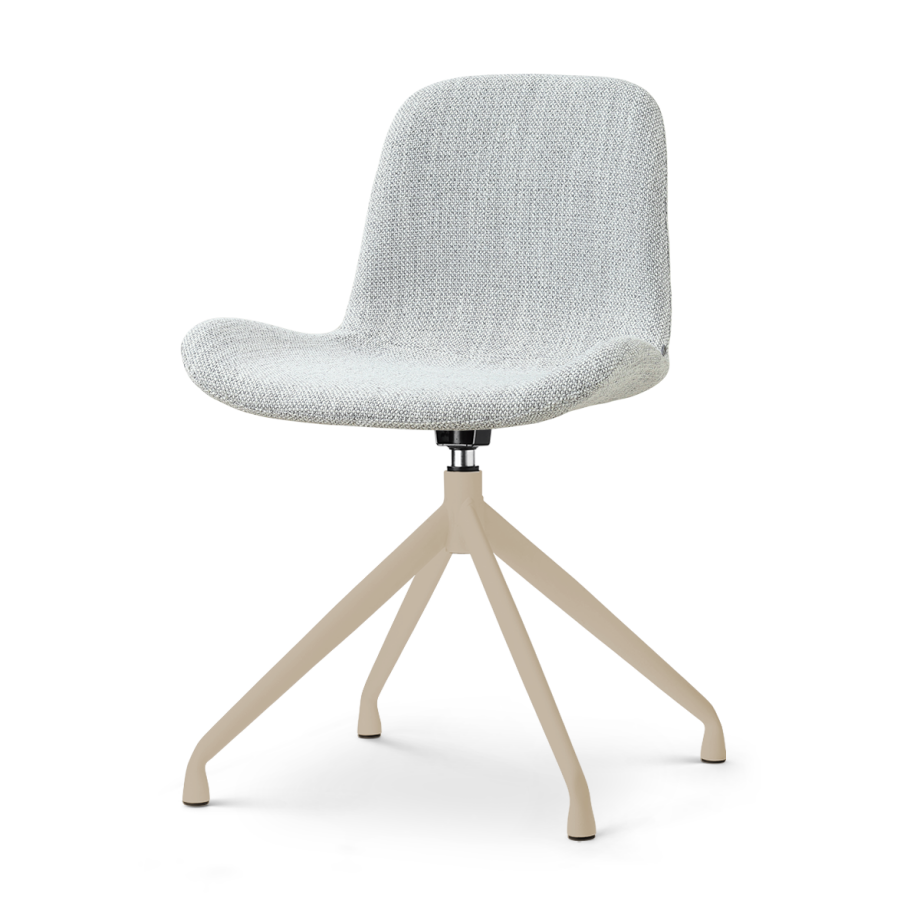Nola-Fé draaibare eetkamerstoel grijs melange - beige onderstel Nola-Fé draaibare eetkamerstoel grijs melange - beige onderstel afbeelding 1