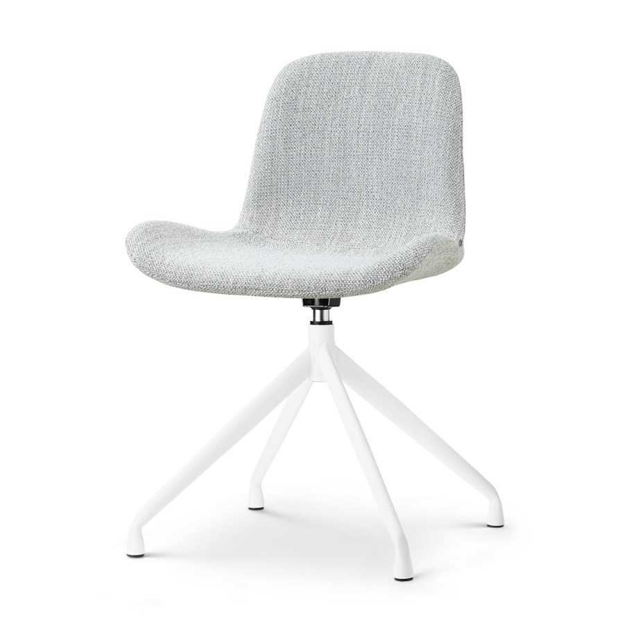 Nola-Fé draaibare eetkamerstoel grijs melange - wit onderstel Nola-Fé draaibare eetkamerstoel grijs melange - wit onderstel afbeelding 1
