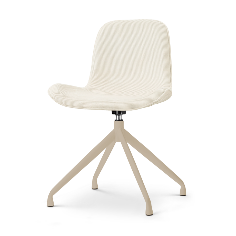 Nola-Fé draaibare eetkamerstoel rib beige - beige onderstel afbeelding 1