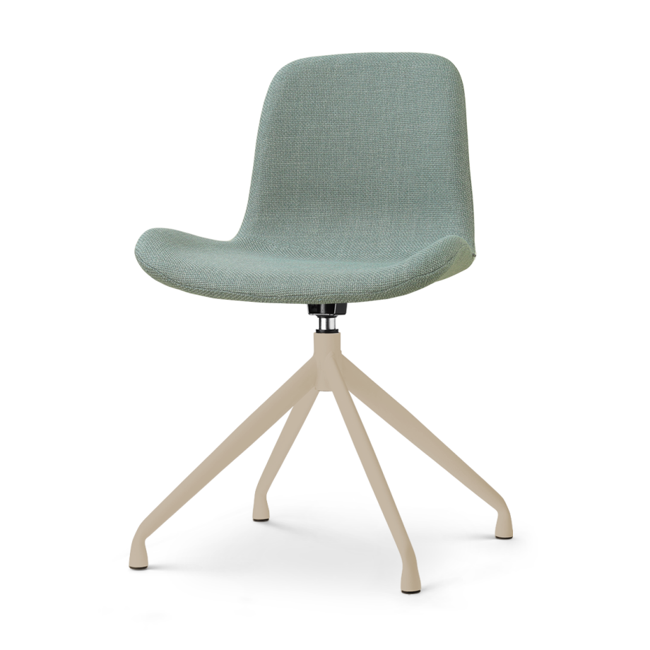 Nola-Fé draaibare eetkamerstoel saliegroen - beige onderstel afbeelding 1