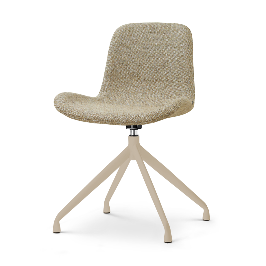 Nola-Fé draaibare eetkamerstoel taupe melange - beige onderstel Nola-Fé draaibare eetkamerstoel taupe melange - beige onderstel afbeelding 1