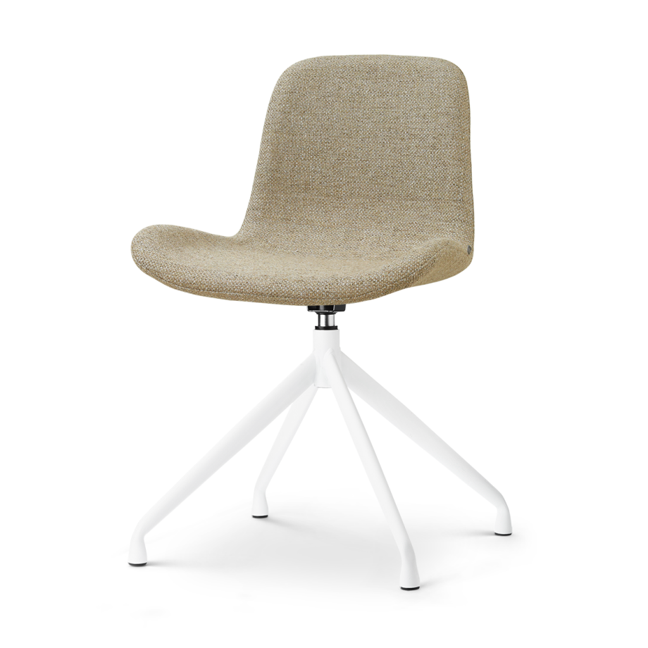 Nola-Fé draaibare eetkamerstoel taupe melange - wit onderstel Nola-Fé draaibare eetkamerstoel taupe melange - wit onderstel afbeelding 1