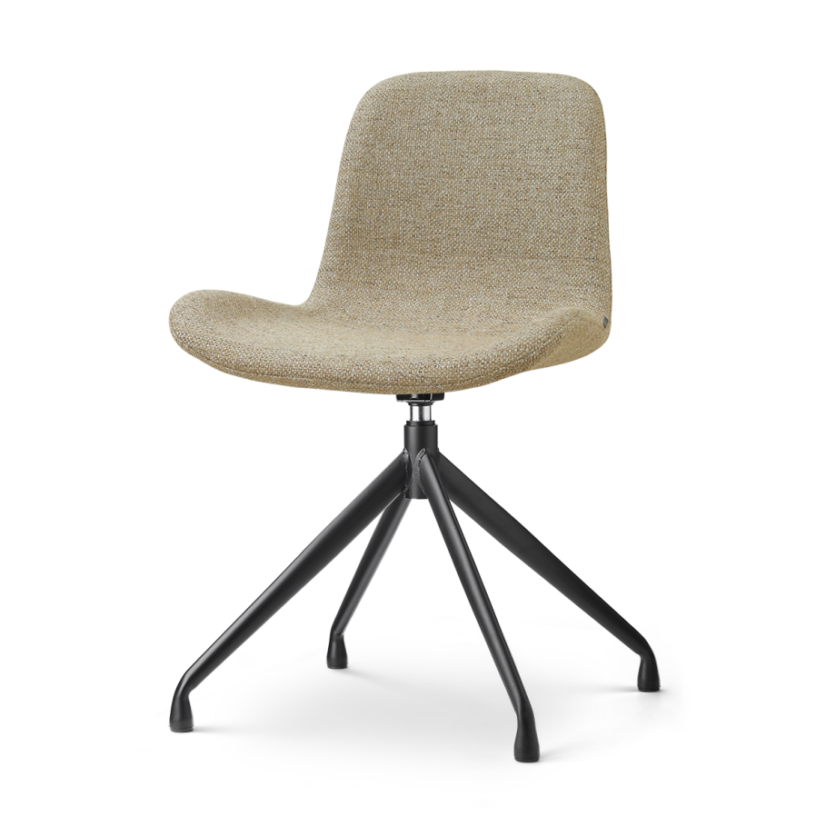 Nola-Fé draaibare eetkamerstoel taupe melange - zwart onderstel Nola-Fé draaibare eetkamerstoel taupe melange - zwart onderstel afbeelding 1