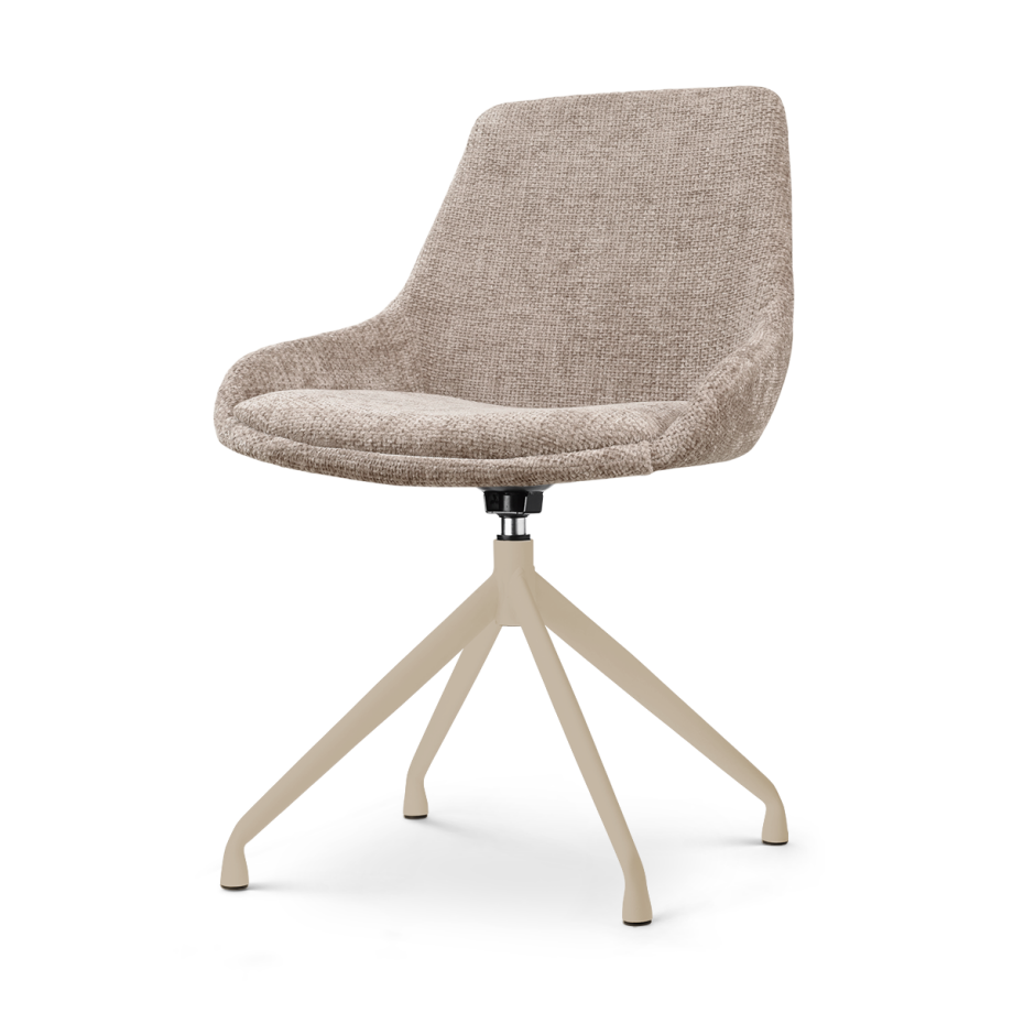 Nola-Isa draaibare eetkamerstoel bruin - beige onderstel afbeelding 1
