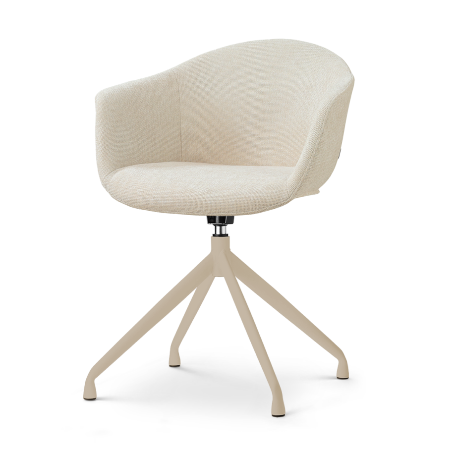 Nola-Otis draaibare eetkamerstoel cottonbeige - beige onderstel afbeelding 1