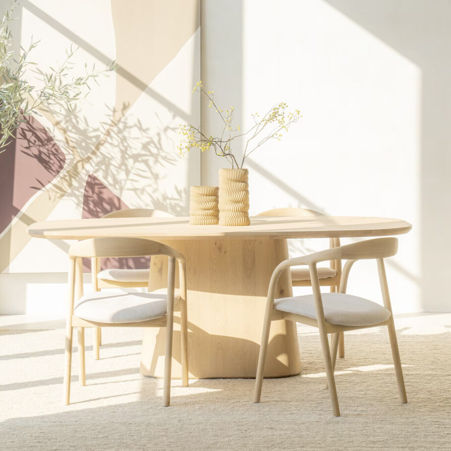 Eleonora Deens Ovale Eettafel 'Nola' Eikenhout, 200 x 110cm afbeelding 1