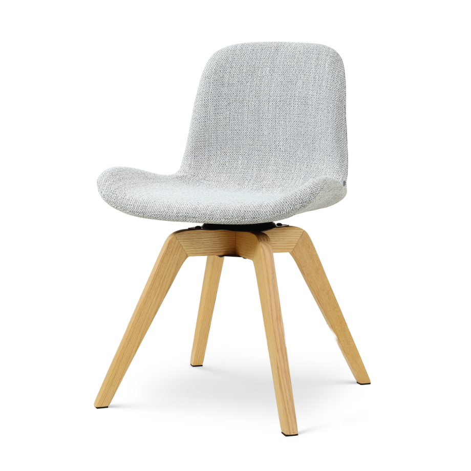 Noor-Fé draaibare eetkamerstoel grijs melange - houten onderstel Noor-Fé draaibare eetkamerstoel grijs melange - houten onderstel afbeelding 1