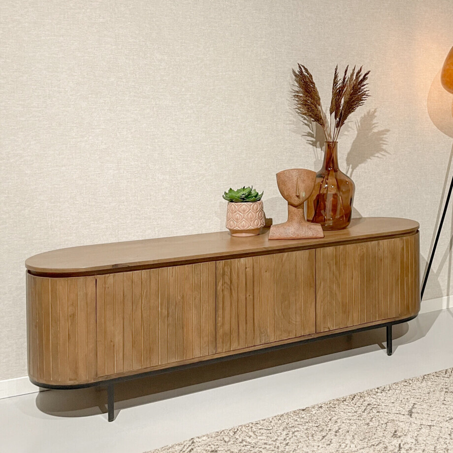 Livingfurn TV-meubel 'Noor' Mangohout, 170cm, kleur Naturel afbeelding 1