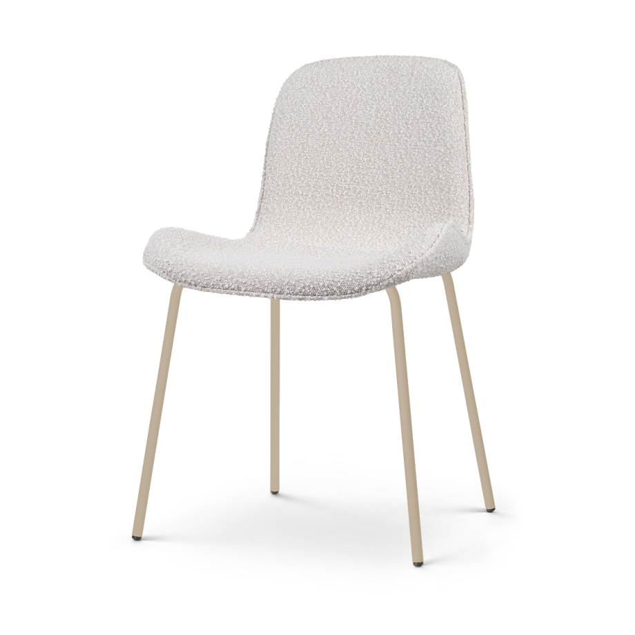 Nora-Fé eetkamerstoel bouclé beige - beige onderstel Nora-Fé eetkamerstoel bouclé beige - beige onderstel afbeelding 1