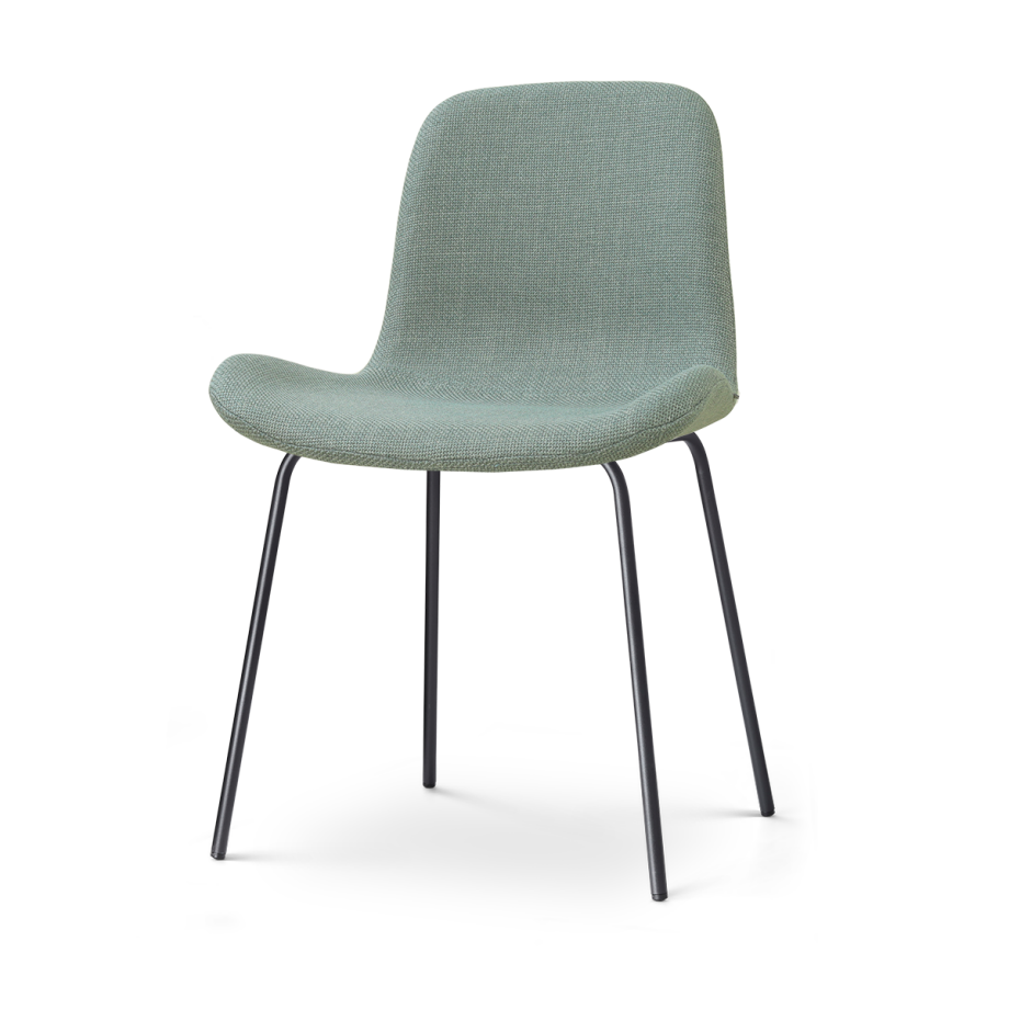 Nora-Fé eetkamerstoel saliegroen - zwart onderstel Nora-Fé eetkamerstoel saliegroen - zwart onderstel afbeelding 1
