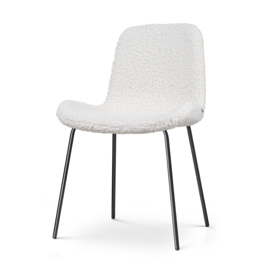 Nora-Fé eetkamerstoel teddy gebroken wit - zwart onderstel Nora-Fé eetkamerstoel teddy gebroken wit - zwart onderstel afbeelding 1