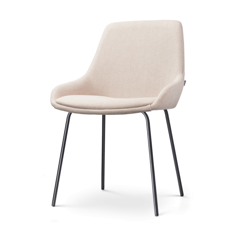 Nora-Isa eetkamerstoel beige - zwart onderstel Nora-Isa eetkamerstoel beige - zwart onderstel afbeelding 1
