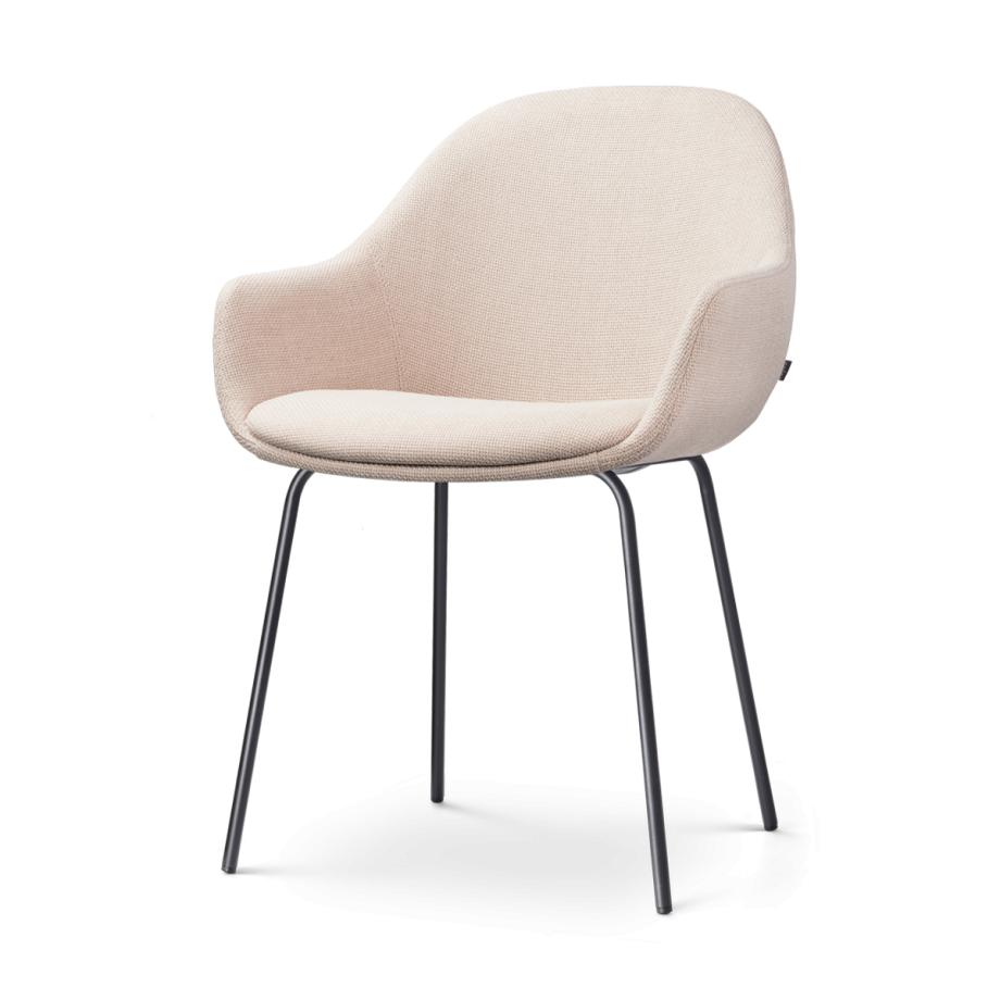 Nora-Mae eetkamerstoel beige - zwart onderstel Nora-Mae eetkamerstoel beige - zwart onderstel afbeelding 1