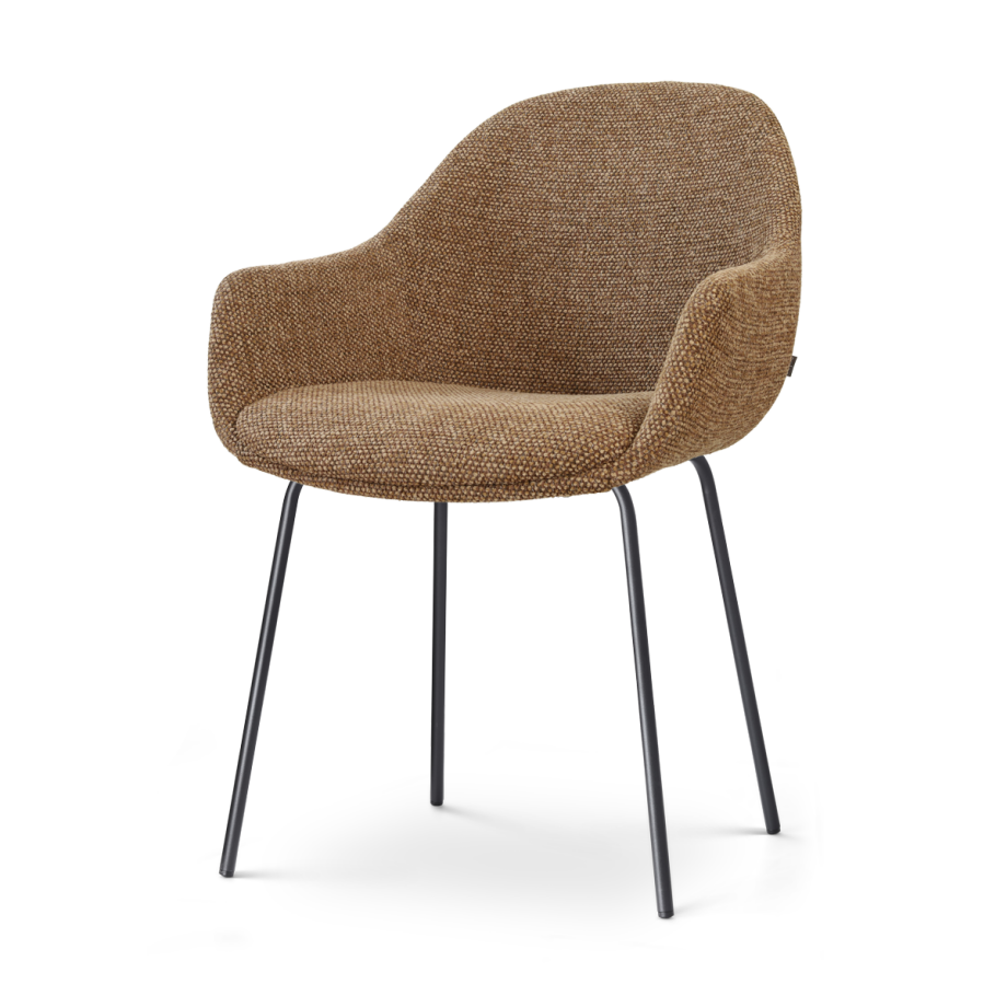 Nora-Mae eetkamerstoel bruin blend - zwart onderstel afbeelding 1