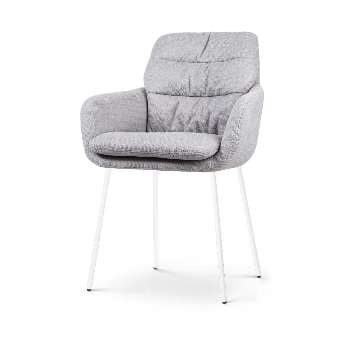 Nora-Mia eetkamerstoel grijs - wit onderstel Nora-Mia eetkamerstoel grijs - wit onderstel afbeelding 1
