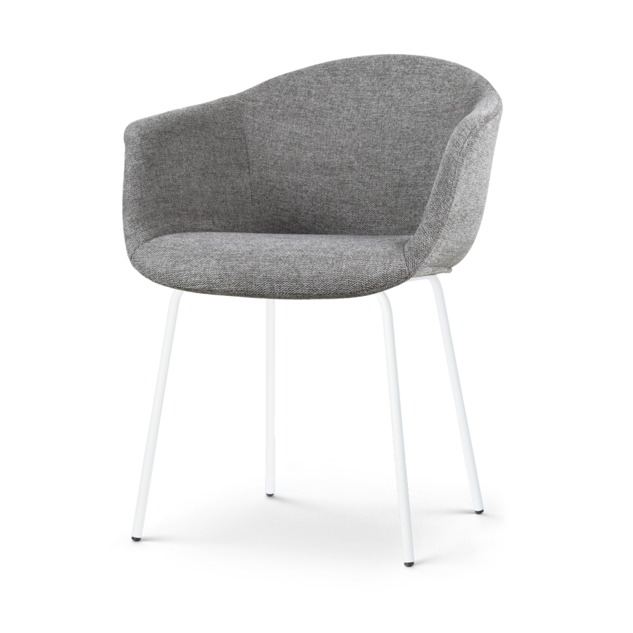 Nora-Otis eetkamerstoel donkergrijs - wit onderstel Nora-Otis eetkamerstoel donkergrijs - wit onderstel afbeelding 1