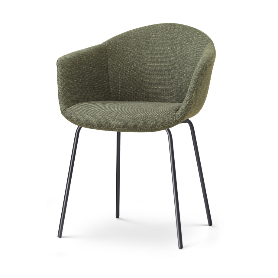 Nora-Otis eetkamerstoel forestgroen - zwart onderstel Nora-Otis eetkamerstoel forestgroen - zwart onderstel afbeelding 1