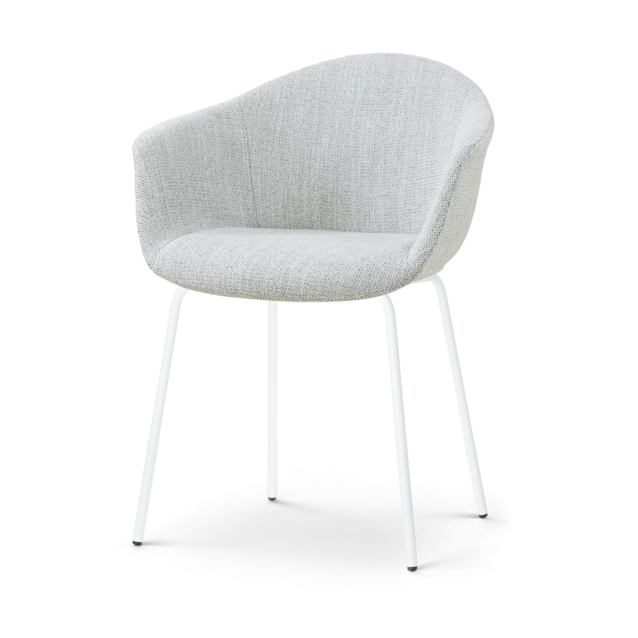 Nora-Otis eetkamerstoel grijs melange - wit onderstel afbeelding 1