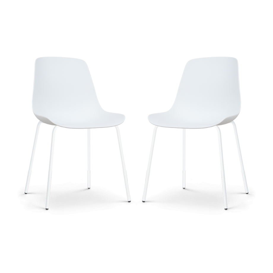 Nora-Pip eetkamerstoel wit - wit onderstel - set van 2 Nora-Pip eetkamerstoel wit - wit onderstel - set van 2 afbeelding 1