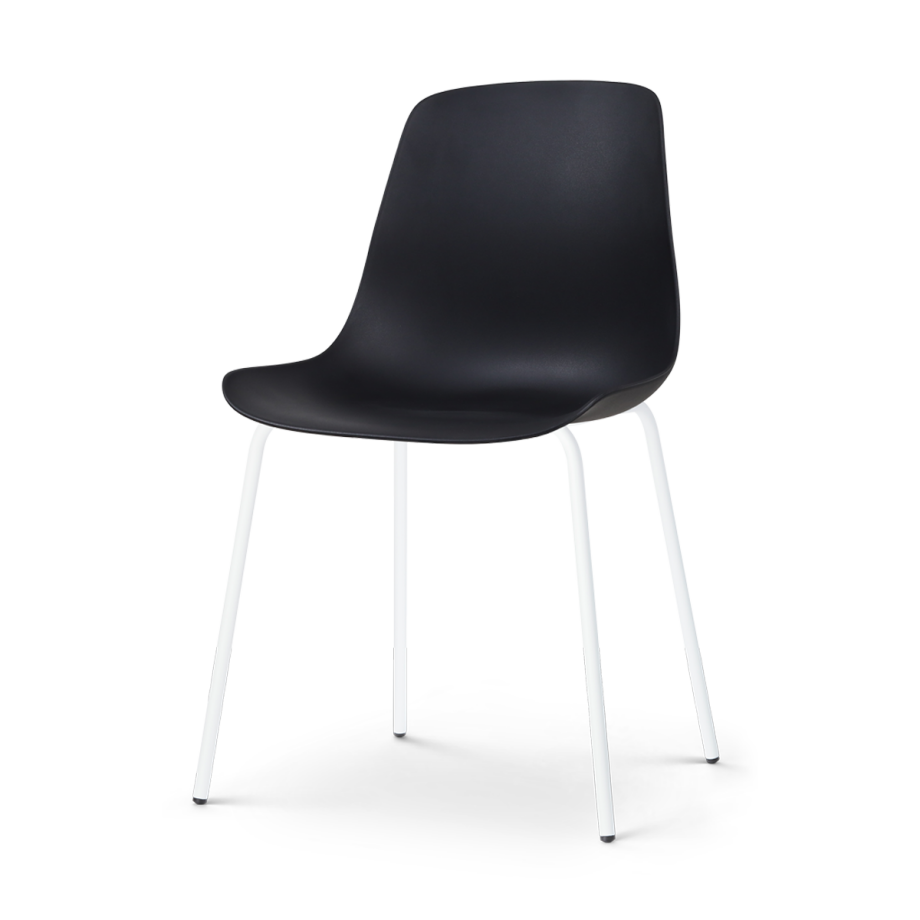 Nora-Pip eetkamerstoel zwart - wit onderstel afbeelding 1