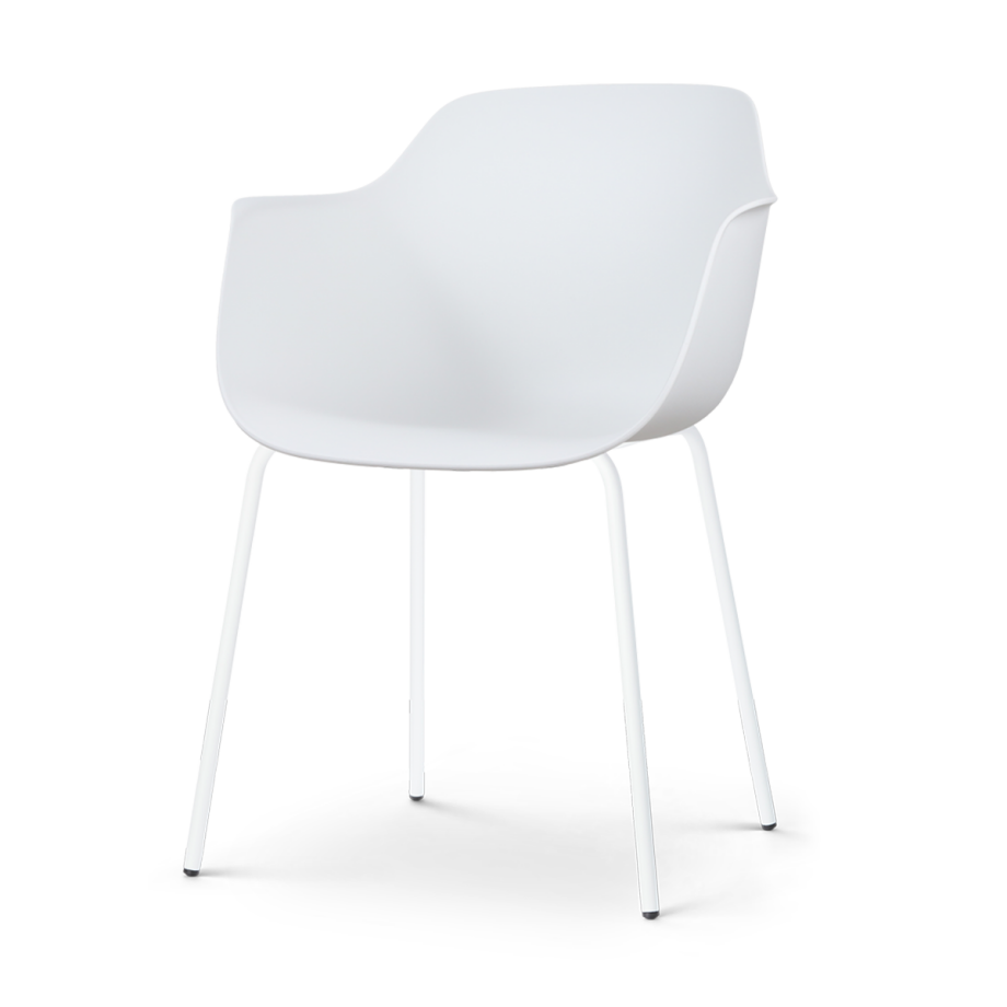 Nora-Puk eetkamerstoel wit - wit onderstel Nora-Puk eetkamerstoel wit - wit onderstel afbeelding 1