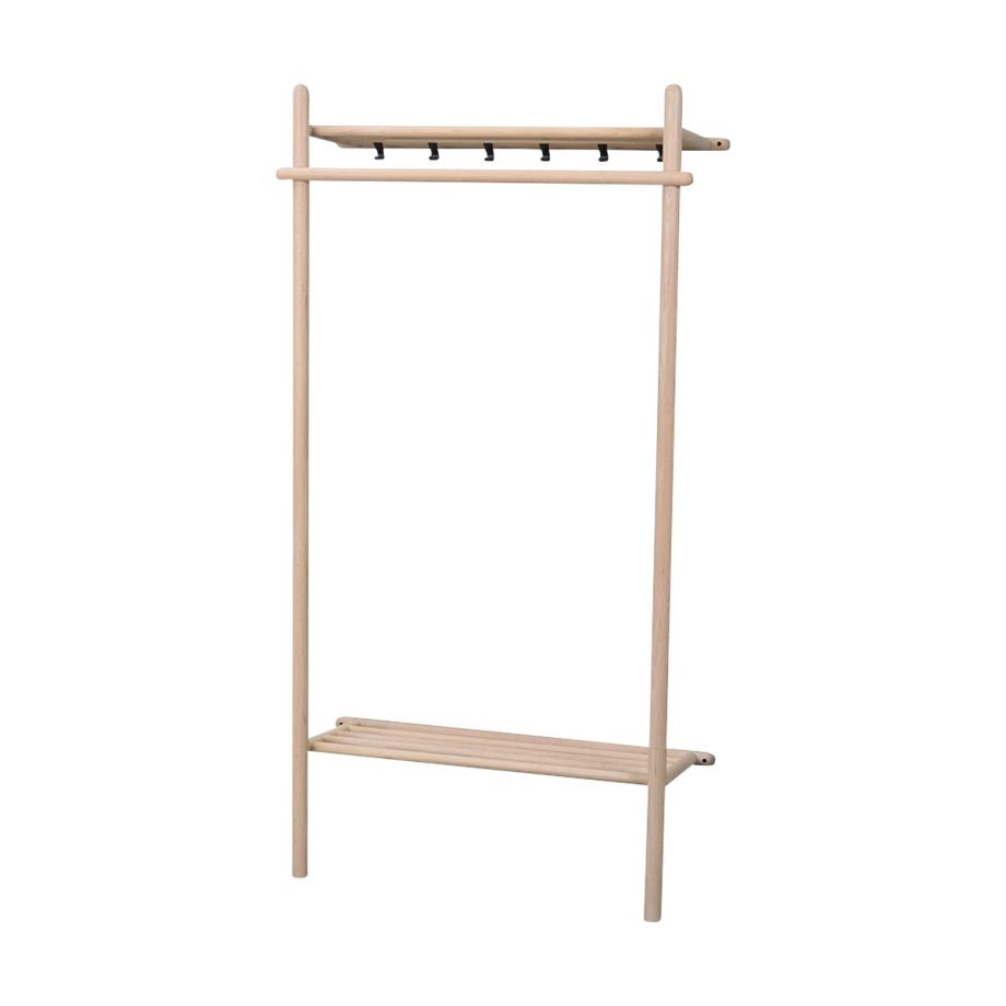 Milford eikenhouten kledingrek whitewash - 91 x 181 cm Milford eikenhouten kledingrek whitewash - 91 x 181 cm afbeelding 1