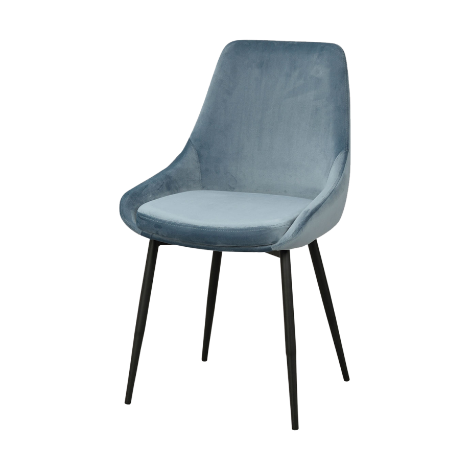 Sierra velvet eetkamerstoel blauw Sierra velvet eetkamerstoel blauw afbeelding 1