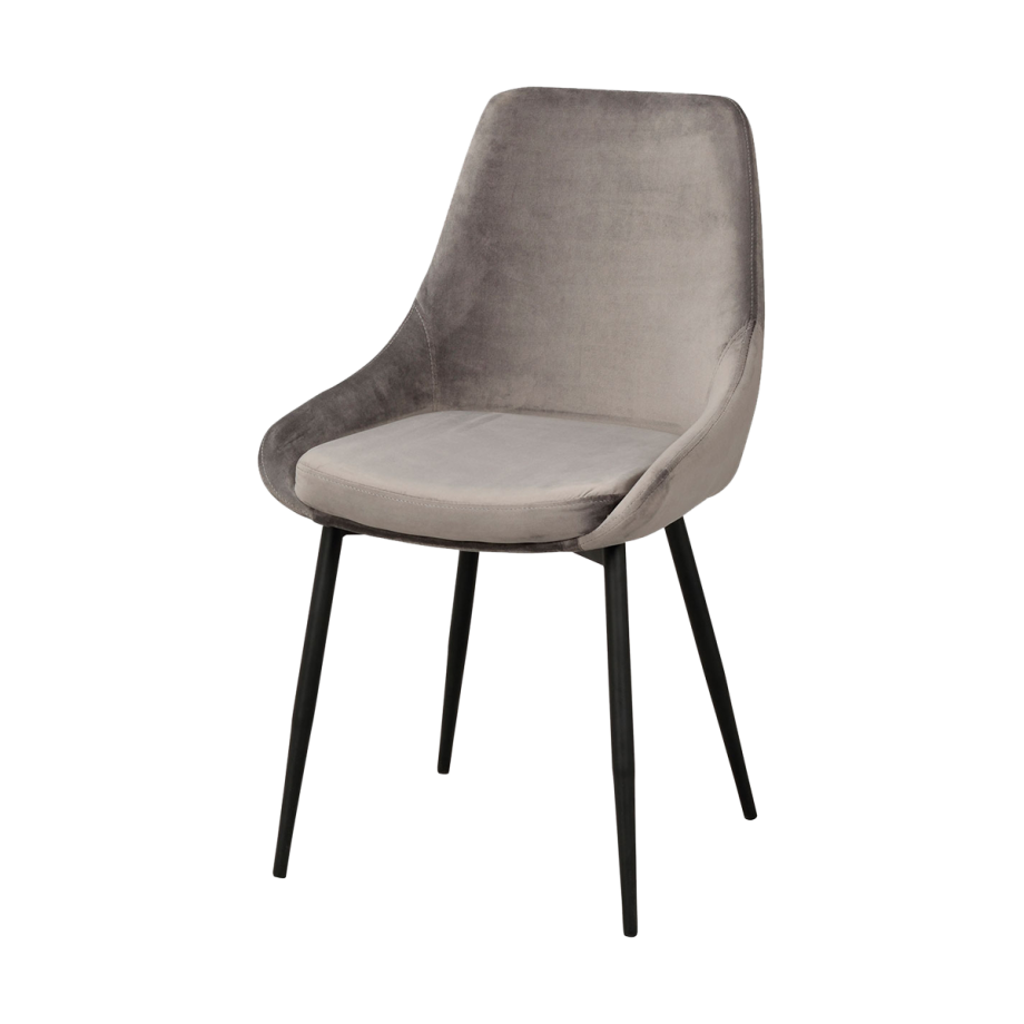 Sierra velvet eetkamerstoel grijs Sierra velvet eetkamerstoel grijs afbeelding 1