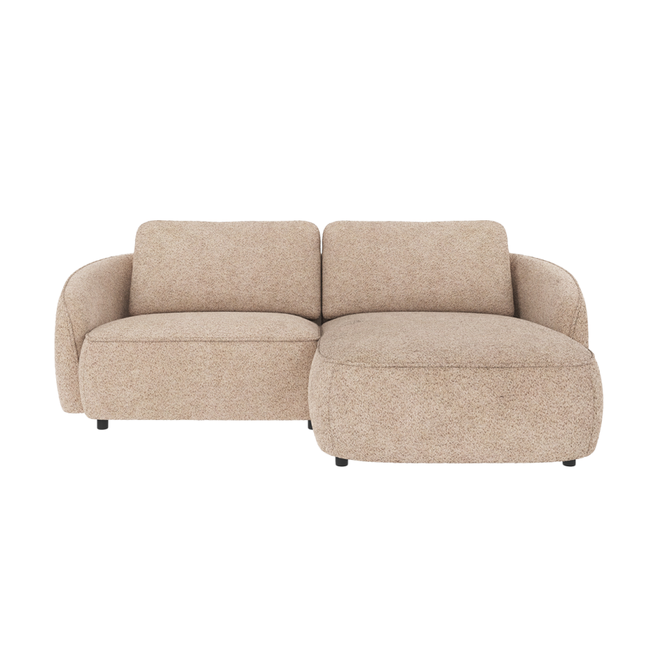 Norris gestoffeerde 3-zits hoekbank beige - rechts - 226 cm afbeelding 1