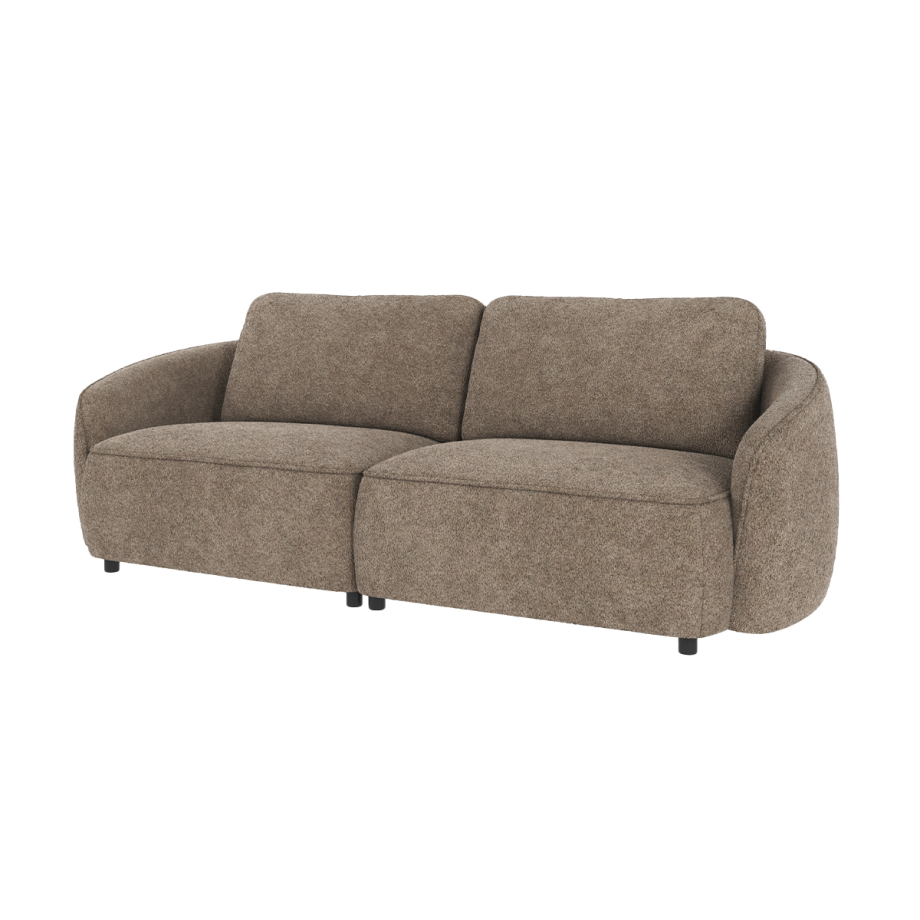 Norris gestoffeerde 3 zitsbank bruin - 226 cm Norris gestoffeerde 3 zitsbank bruin - 226 cm afbeelding 1