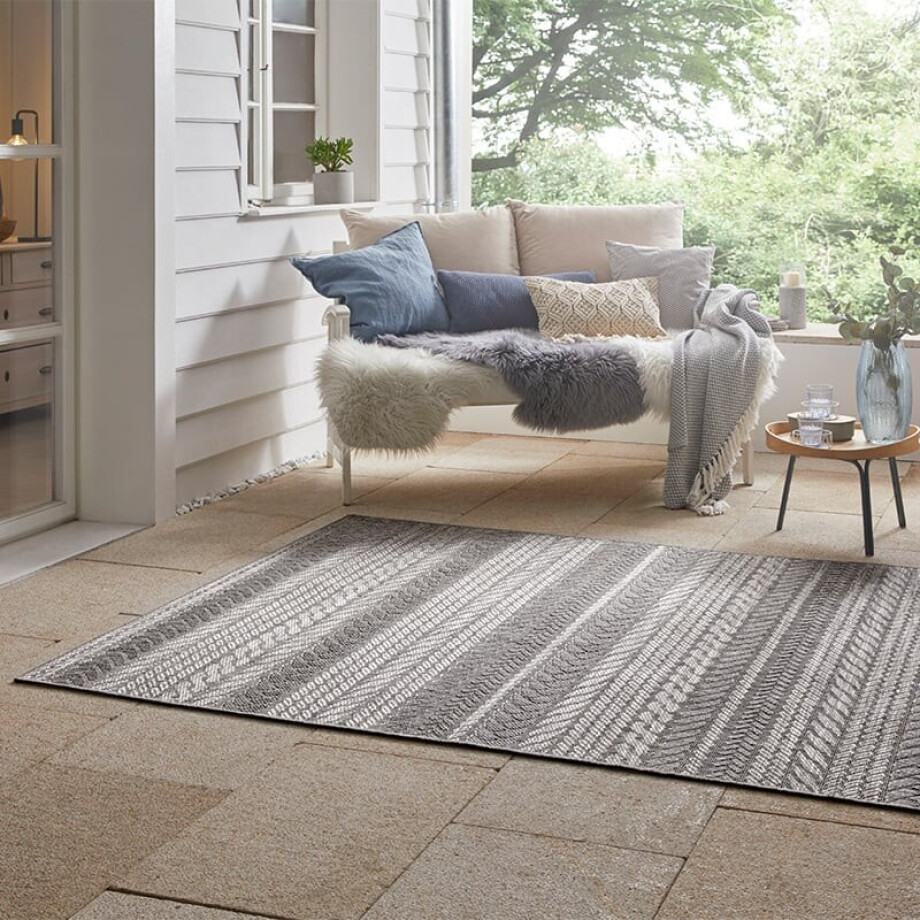 Buitenkleed Arrows - Grijs 150x80cm - Polypropyleen - Dekbed-Discounter.nl afbeelding 