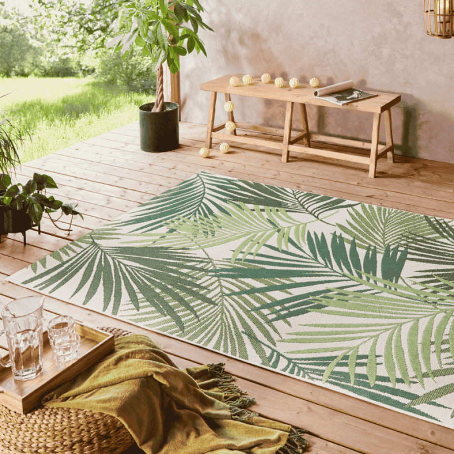 Buitenkleed Vai - Creme Groen 150x80cm - - Dekbed-Discounter.nl afbeelding 