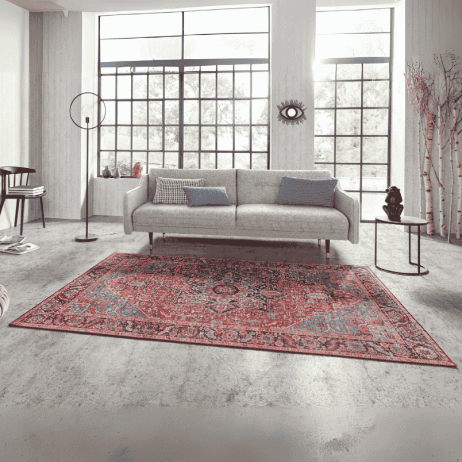 Vintage Vloerkleed Amata - Rood 150x80cm - - Dekbed-Discounter.nl Vintage Vloerkleed Amata - Rood 150x80cm - - Dekbed-Discounter.nl afbeelding