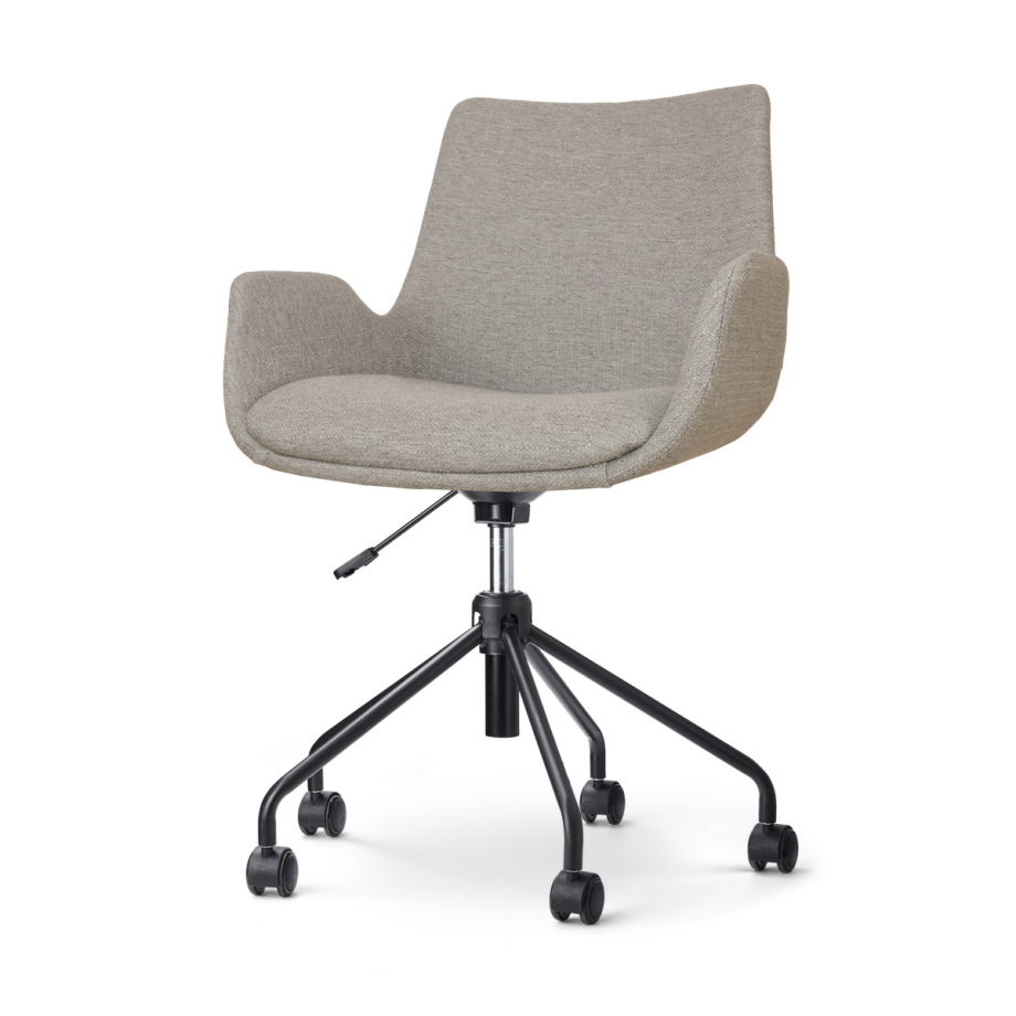 Nout-Eef bureaustoel warm grijs - zwart onderstel Nout-Eef bureaustoel warm grijs - zwart onderstel afbeelding 1