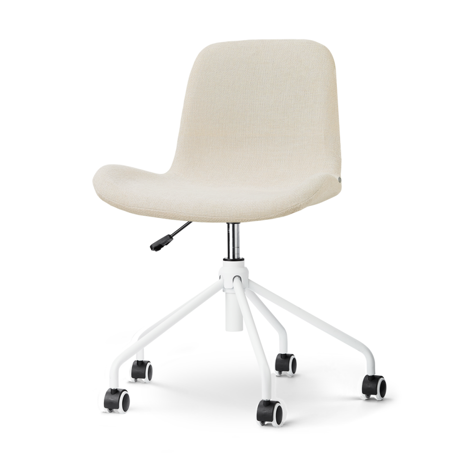 Nout-Fé bureaustoel cottonbeige - wit onderstel Nout-Fé bureaustoel cottonbeige - wit onderstel afbeelding 1
