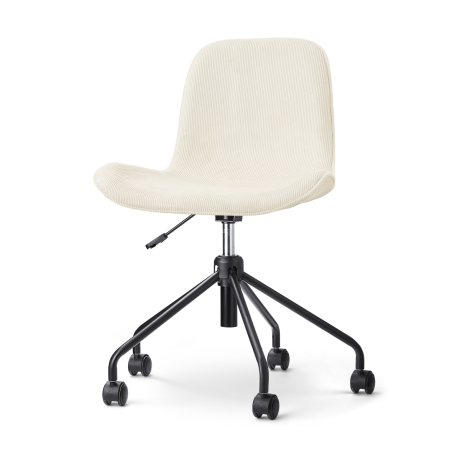 Nout-Fé bureaustoel rib beige - zwart onderstel Nout-Fé bureaustoel rib beige - zwart onderstel afbeelding 1