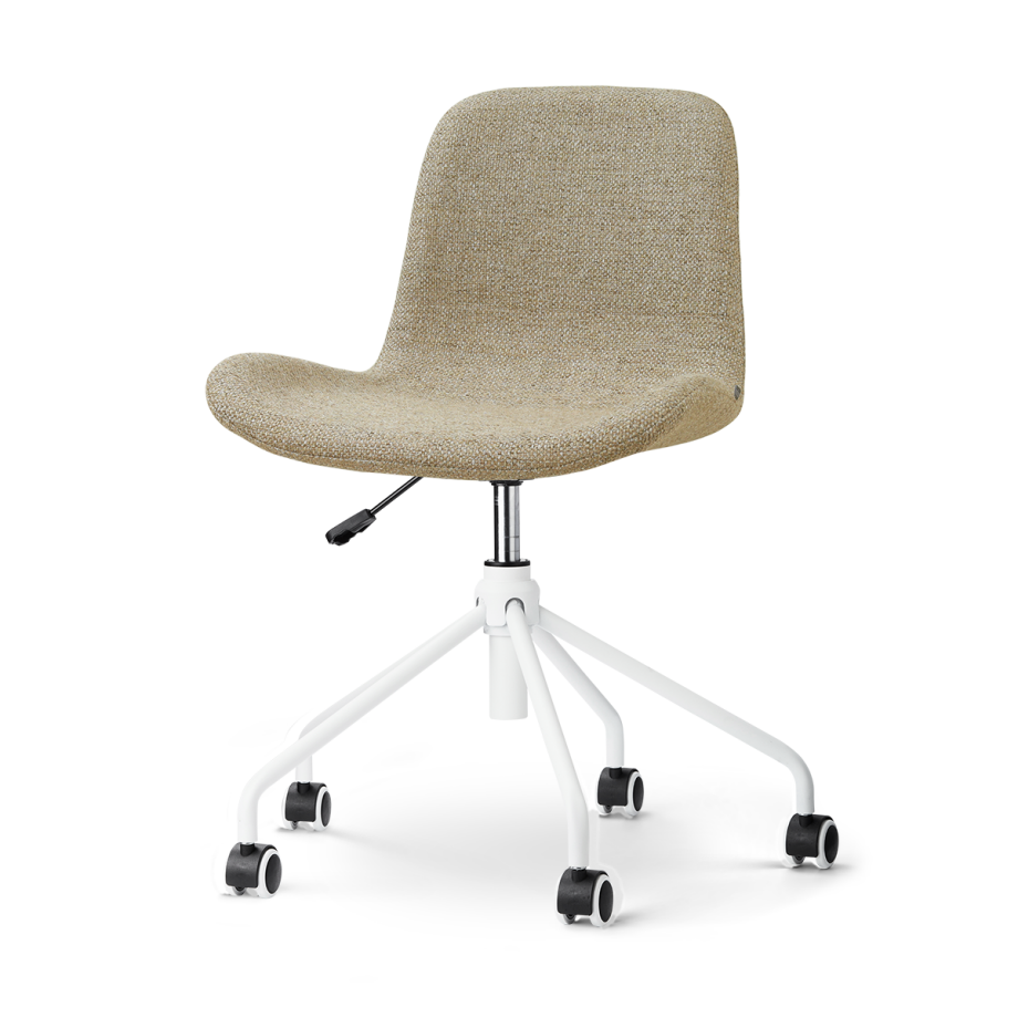 Nout-Fé bureaustoel taupe melange - wit onderstel Nout-Fé bureaustoel taupe melange - wit onderstel afbeelding 1
