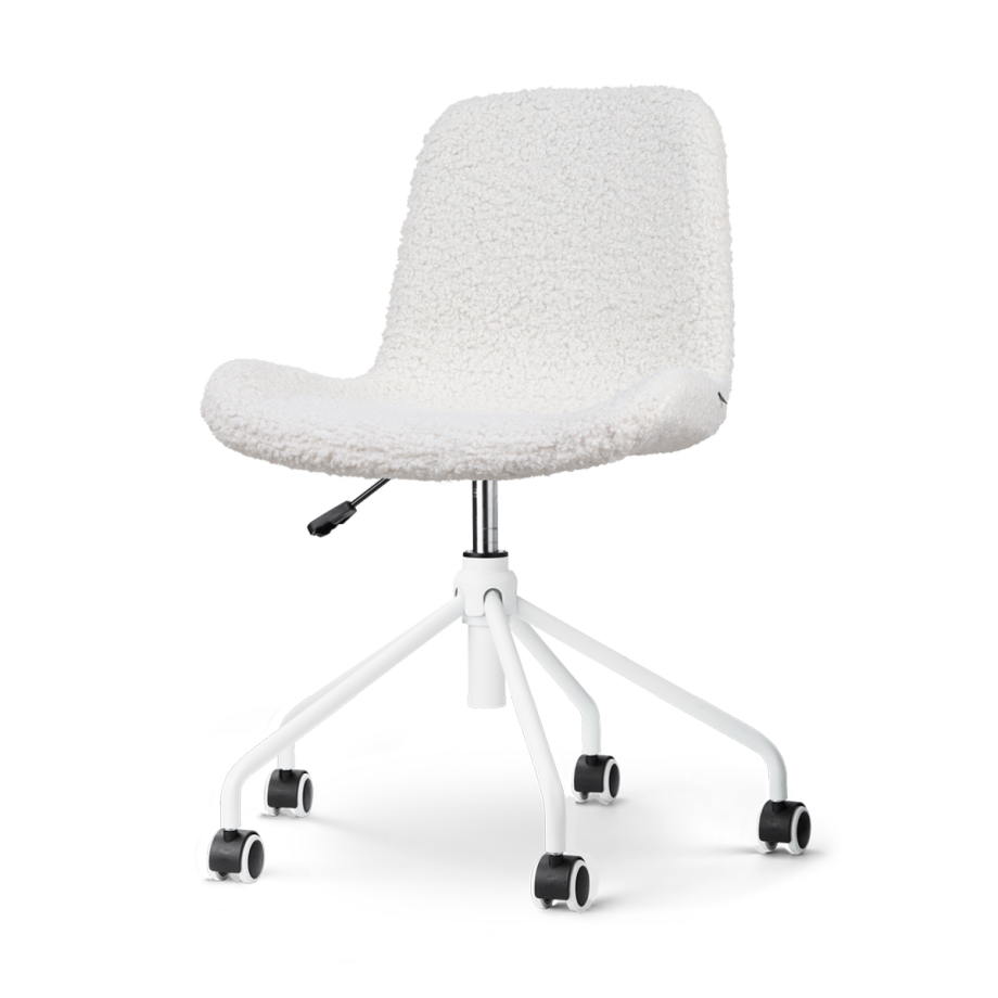 Nout-Fé bureaustoel teddy gebroken wit - wit onderstel Nout-Fé bureaustoel teddy gebroken wit - wit onderstel afbeelding 1