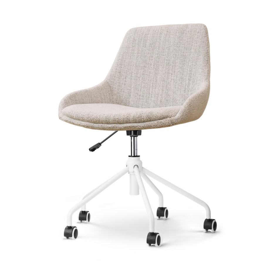 Nout-Isa bureaustoel beige gemêleerd - wit onderstel Nout-Isa bureaustoel beige gemêleerd - wit onderstel afbeelding 1